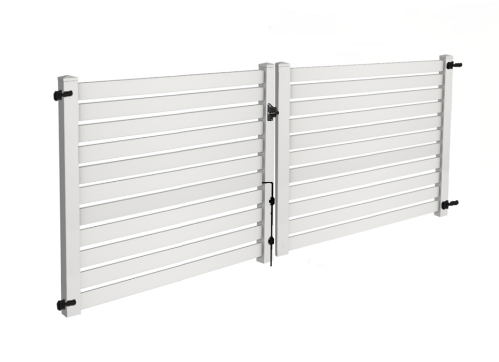 6' Tall x 12' Wide Opening Horizontal Semi Privacy Double Gate Kit