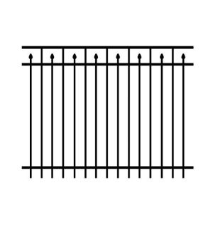 5' Tall x 6' Wide Alternating Spear Top 3- Rail