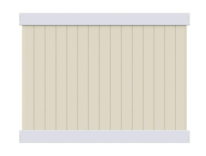 6' Tall Two-Tone White Frame w/ Tan In-Fill Vinyl Privacy Fence