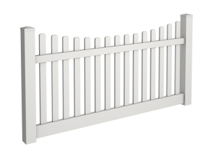 4' Tall Scalloped Picket Fence w/ 7/8