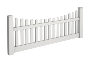 3' Tall Scalloped Picket Fence w/ 7/8