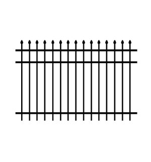 4' Tall x 6' WideSpear Top 3- Rail Aluminum Fence