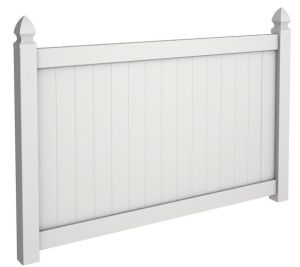 5' Tall Solid Vinyl Privacy Fence with Heavy Duty Rails