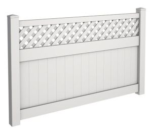 5' Tall Solid Privacy Fence with Lattice Top