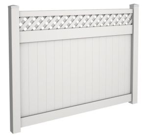 6' Tall Solid Privacy Fence with Lattice Top