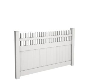 5' Tall Solid Privacy Fence with Straight Picket Top