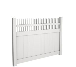 6' Tall Solid Privacy Fence with Straight Picket Top