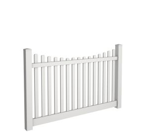 5' Tall Scalloped Picket Fence w/ 7/8
